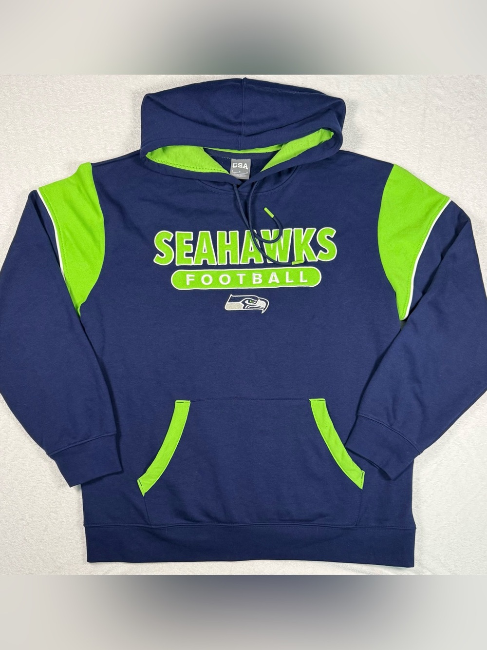 Seattle Seahawks Men's Navy & Lime Pullover Hoodie